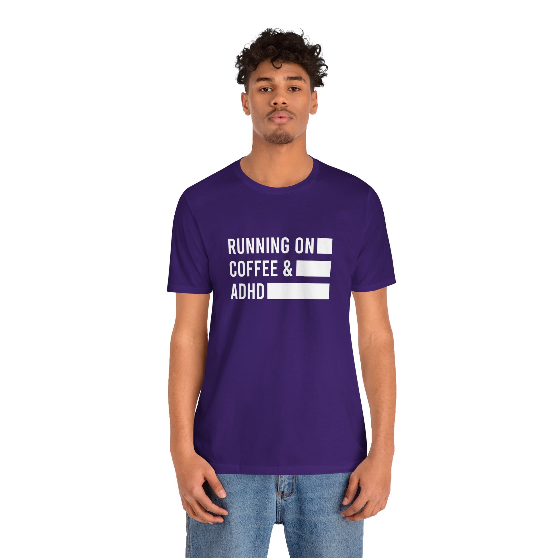 T-Shirt RUNNING ON COFFEE & ADHD – Funny ADHD T-Shirt for Adults