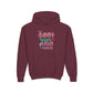 Maroon Bunny Kisses & Easter Wishes Kids Hoodie | Cute Easter Hoodie