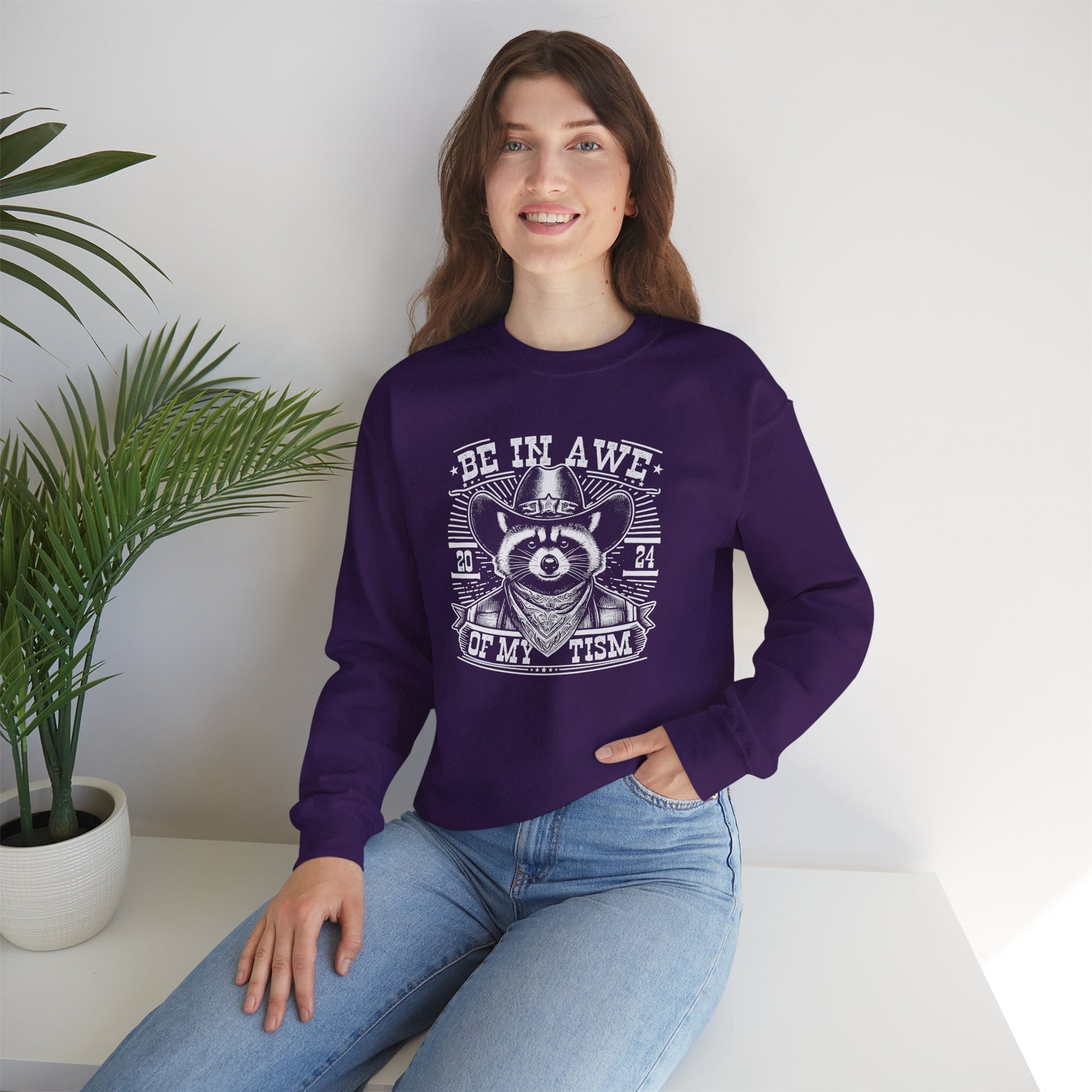 Sweatshirt BE IN AWE OF MY 'TISM Western Meme Autism Sweatshirt