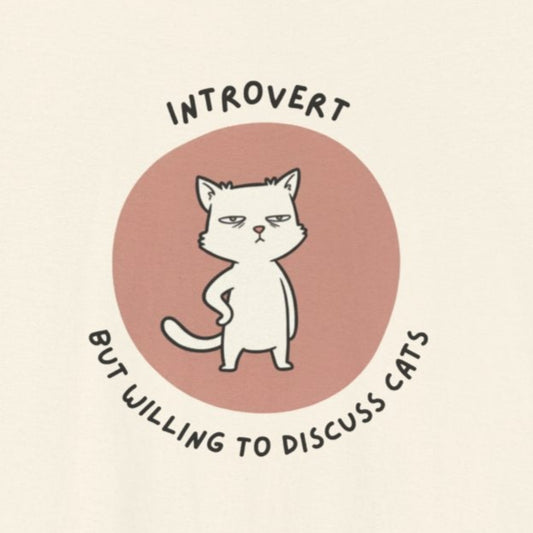 T-Shirt Introvert But Willing to Discuss Cats T-Shirt – Grumpy Cat Graphic Tee