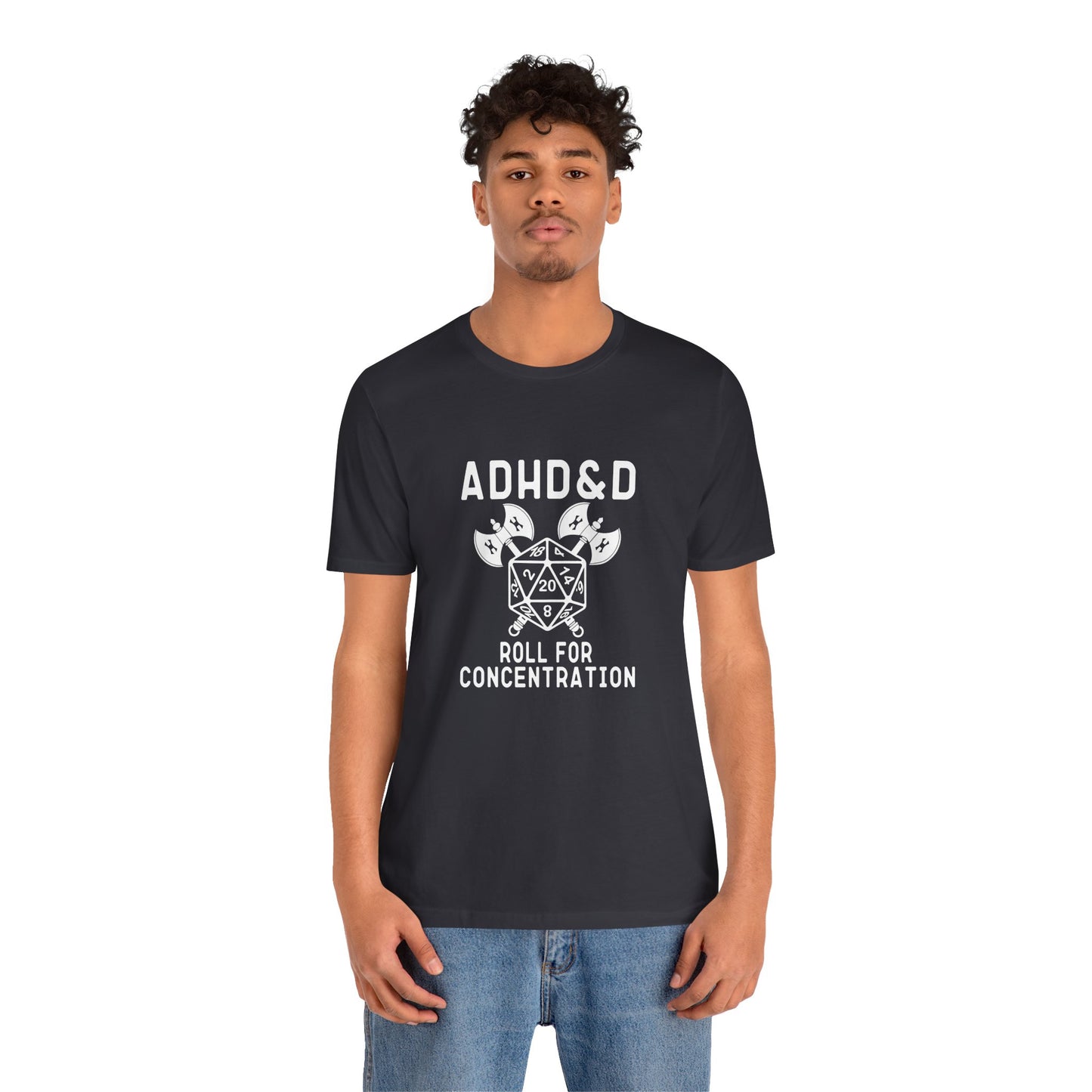 T-Shirt ADHD&D T-Shirt – Funny ADHD Gaming Shirt with Dice and Axes