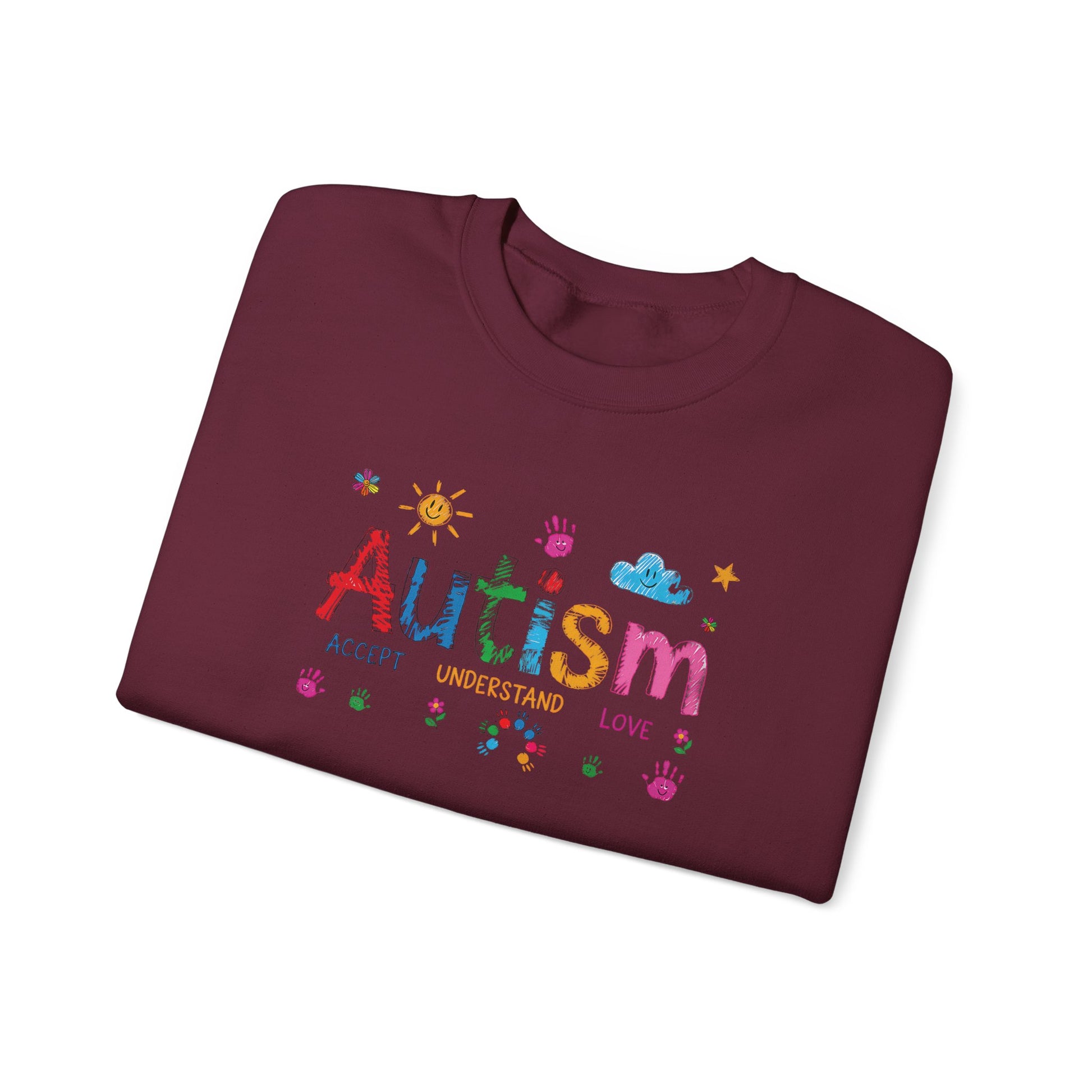 Sweatshirt Accept Understand Love Autism Sweatshirt with Playful Design