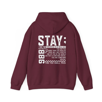 Stay, You Matter – Mental Health Matters Hoodie With Back Print