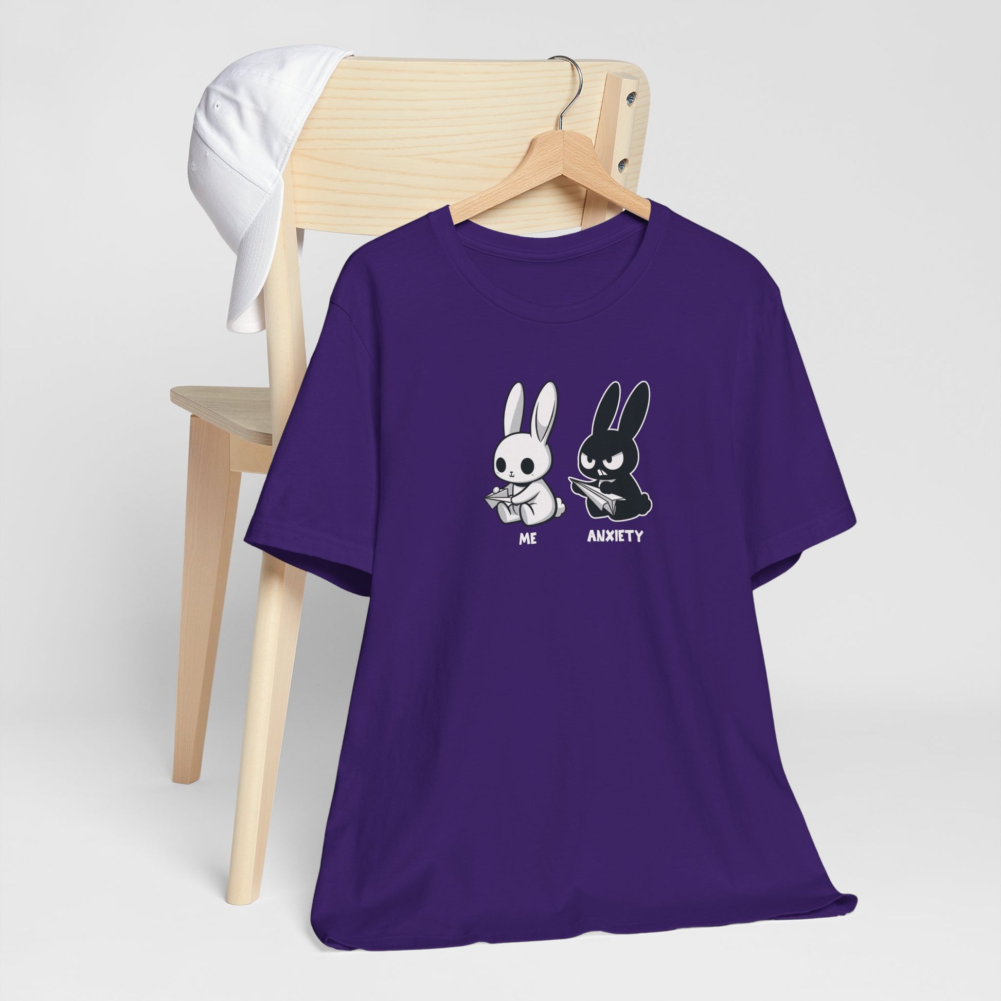 T-Shirt ME vs ANXIETY Rabbit Shirt – Funny Anxiety Shirt for Animal Lovers