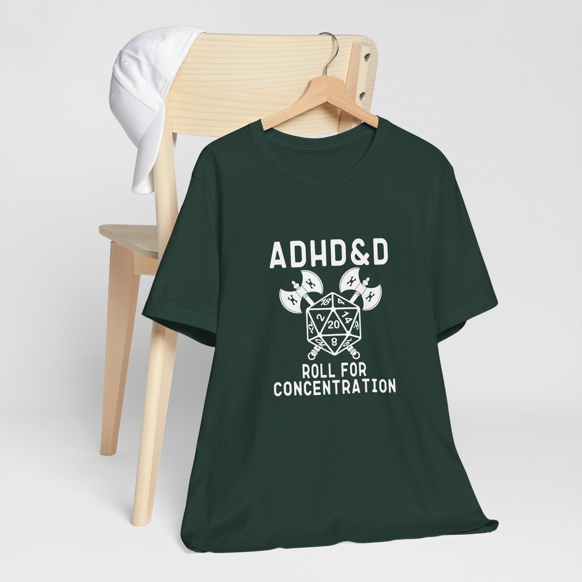 T-Shirt ADHD&D T-Shirt – Funny ADHD Gaming Shirt with Dice and Axes