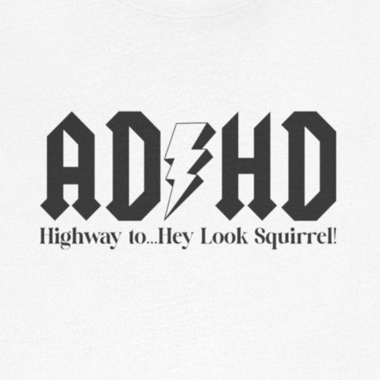 T-Shirt Highway to ADHD Funny T-Shirt – Gothic Pop Culture Graphic Tee