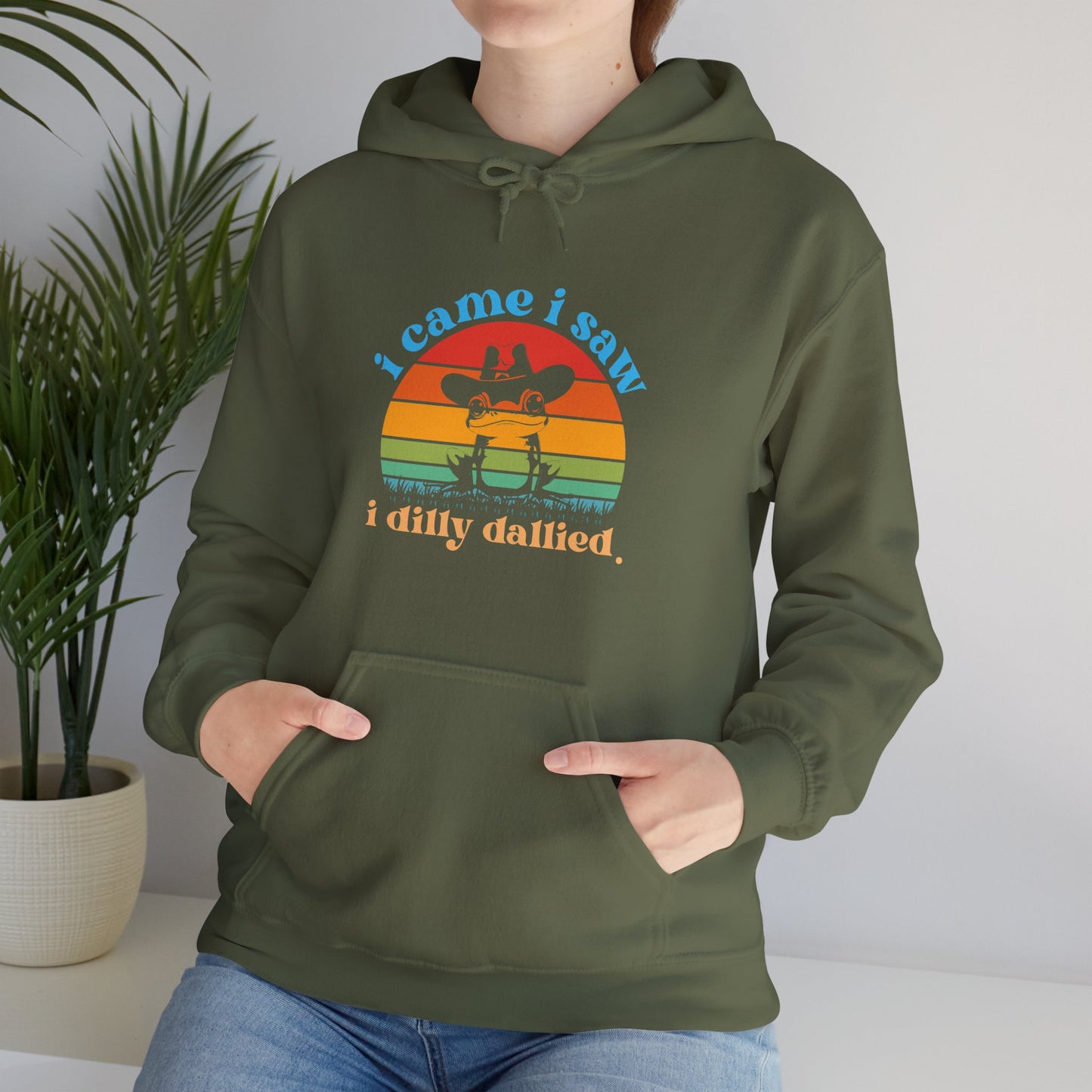 Hoodie i came i saw i dilly dallied Hoodie – Funny ADHD Frog Hoodie