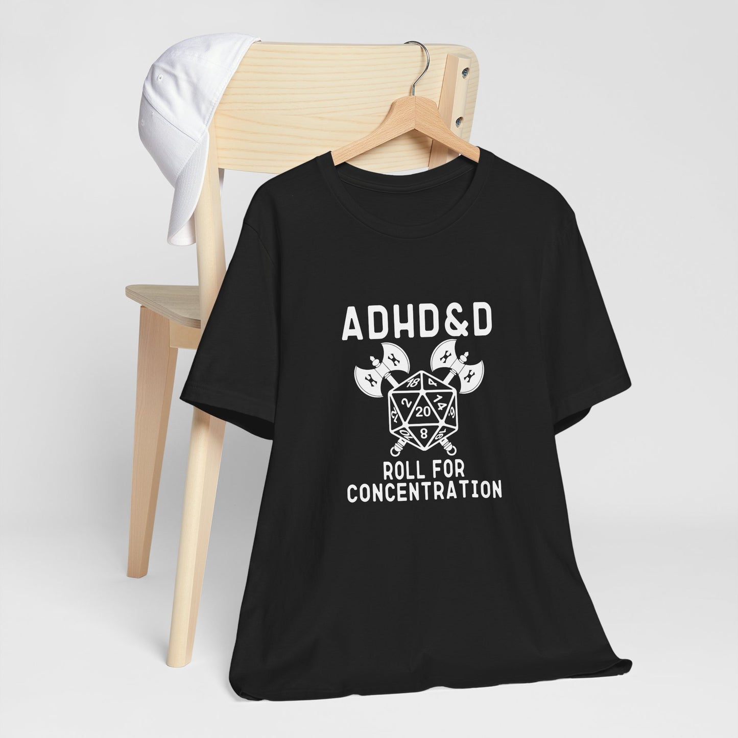 T-Shirt ADHD&D T-Shirt – Funny ADHD Gaming Shirt with Dice and Axes