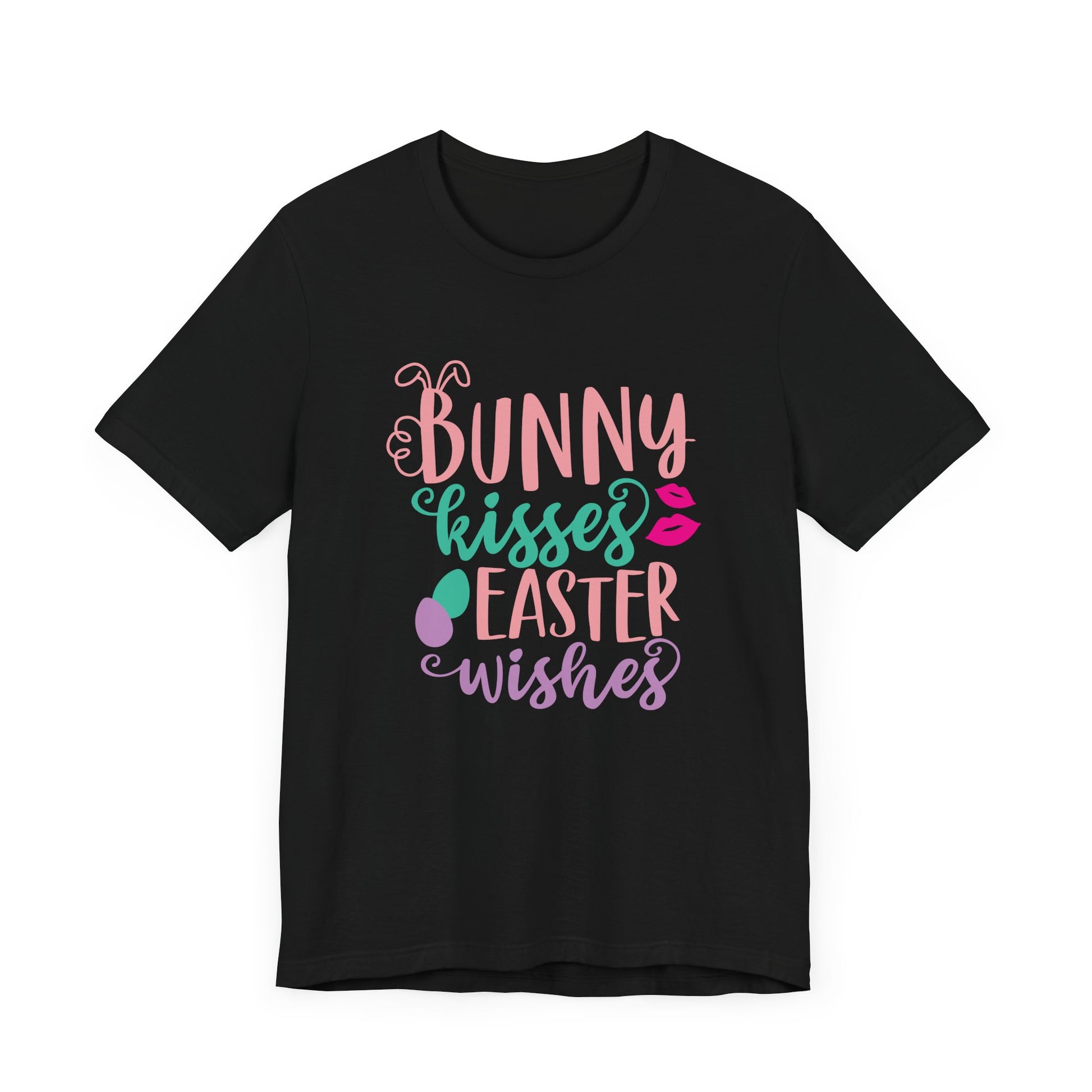 Cute Easter Shirt – Bunny Kisses & Easter Wishes Tee for Women | Family Easter Tee