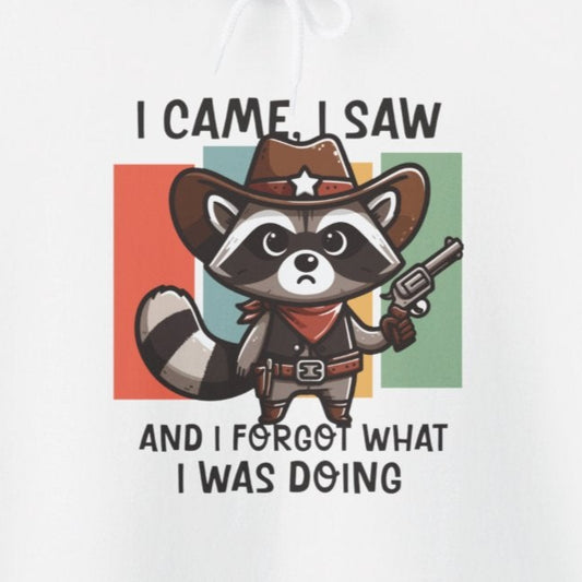 Hoodie I Came I Saw And I Forgot Hoodie – Funny ADHD Raccoon Hoodie