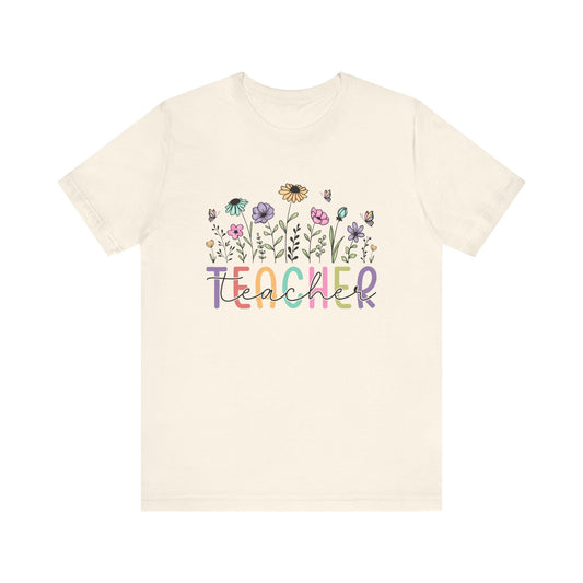 Natural Floral Teacher – Teacher Tees with Elegant Appreciation Style