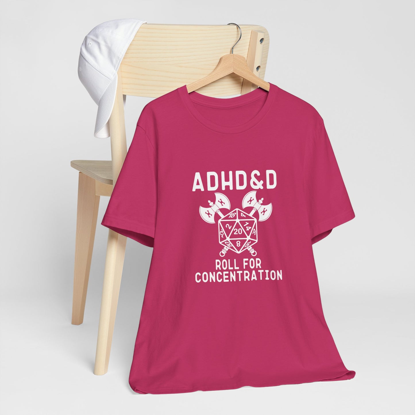 T-Shirt ADHD&D T-Shirt – Funny ADHD Gaming Shirt with Dice and Axes
