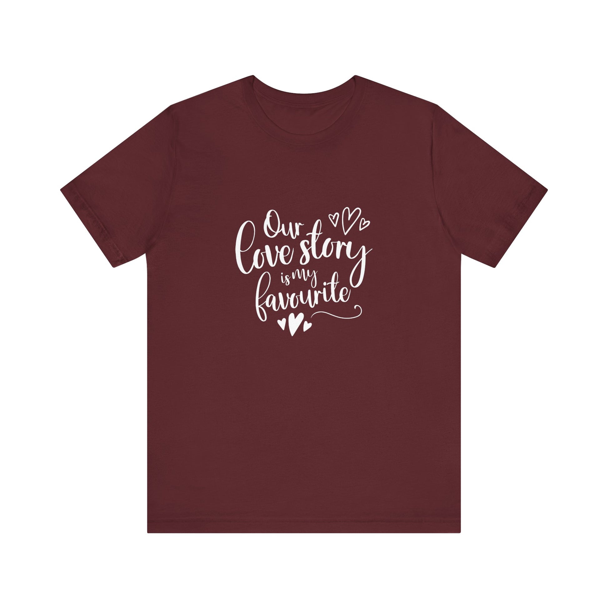 Maroon Couples Gift Shirt – Our Love Story Is My Favorite Tee