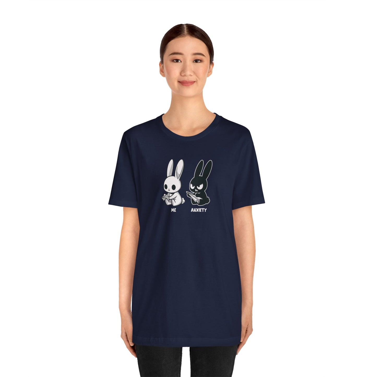 T-Shirt ME vs ANXIETY Rabbit Shirt – Funny Anxiety Shirt for Animal Lovers