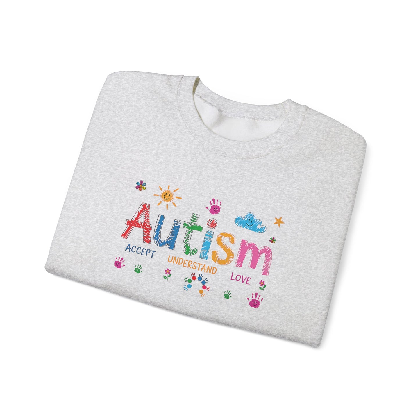Sweatshirt Accept Understand Love Autism Sweatshirt with Playful Design