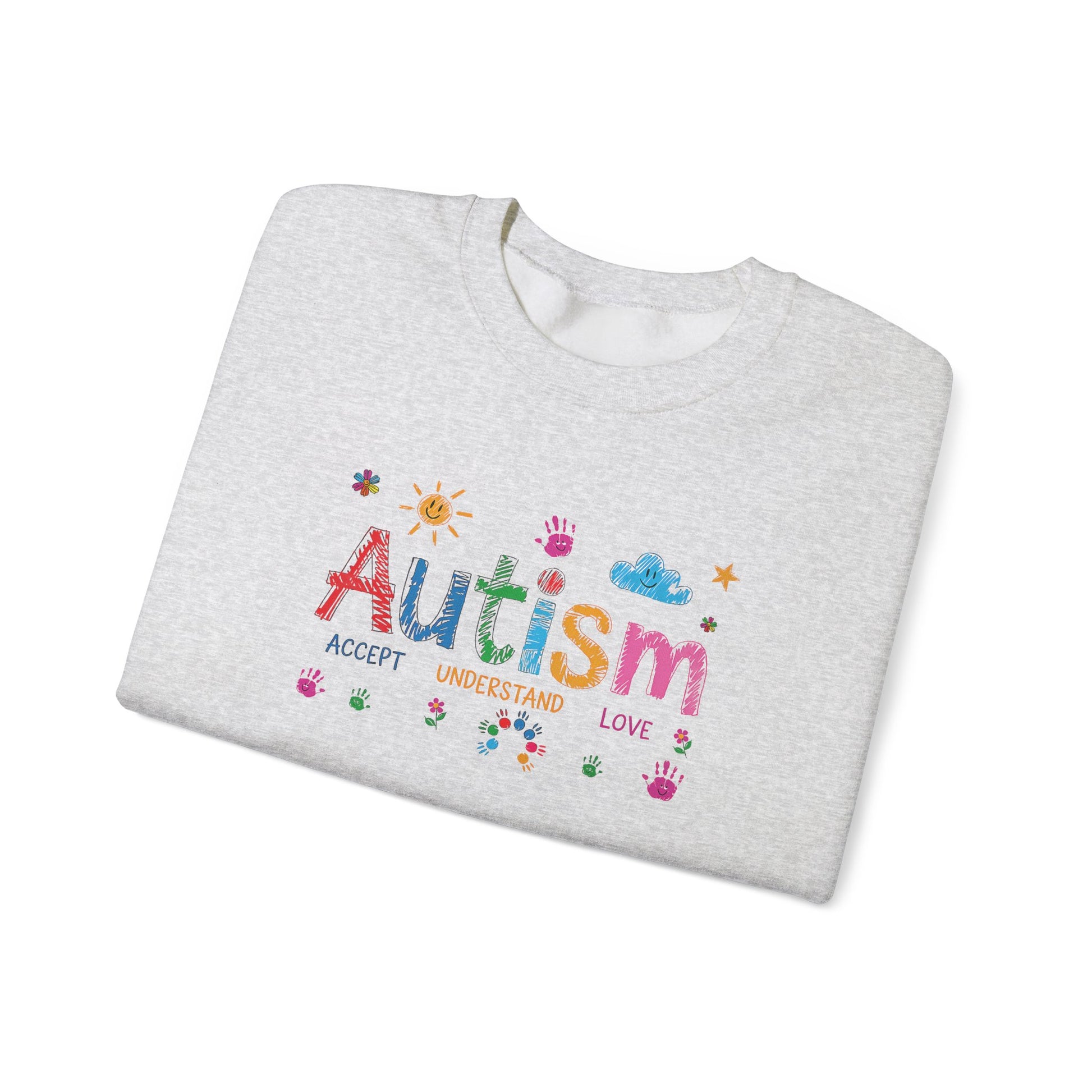 Sweatshirt Accept Understand Love Autism Sweatshirt with Playful Design