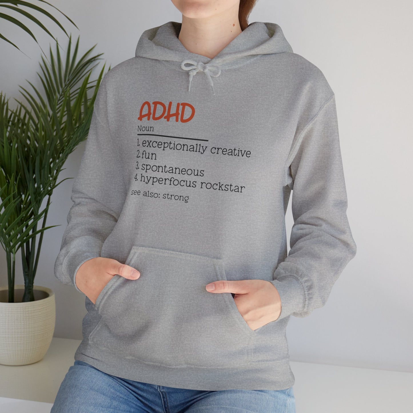 ADHD (Noun) Definition – Funny ADHD Hoodie with Positive Traits