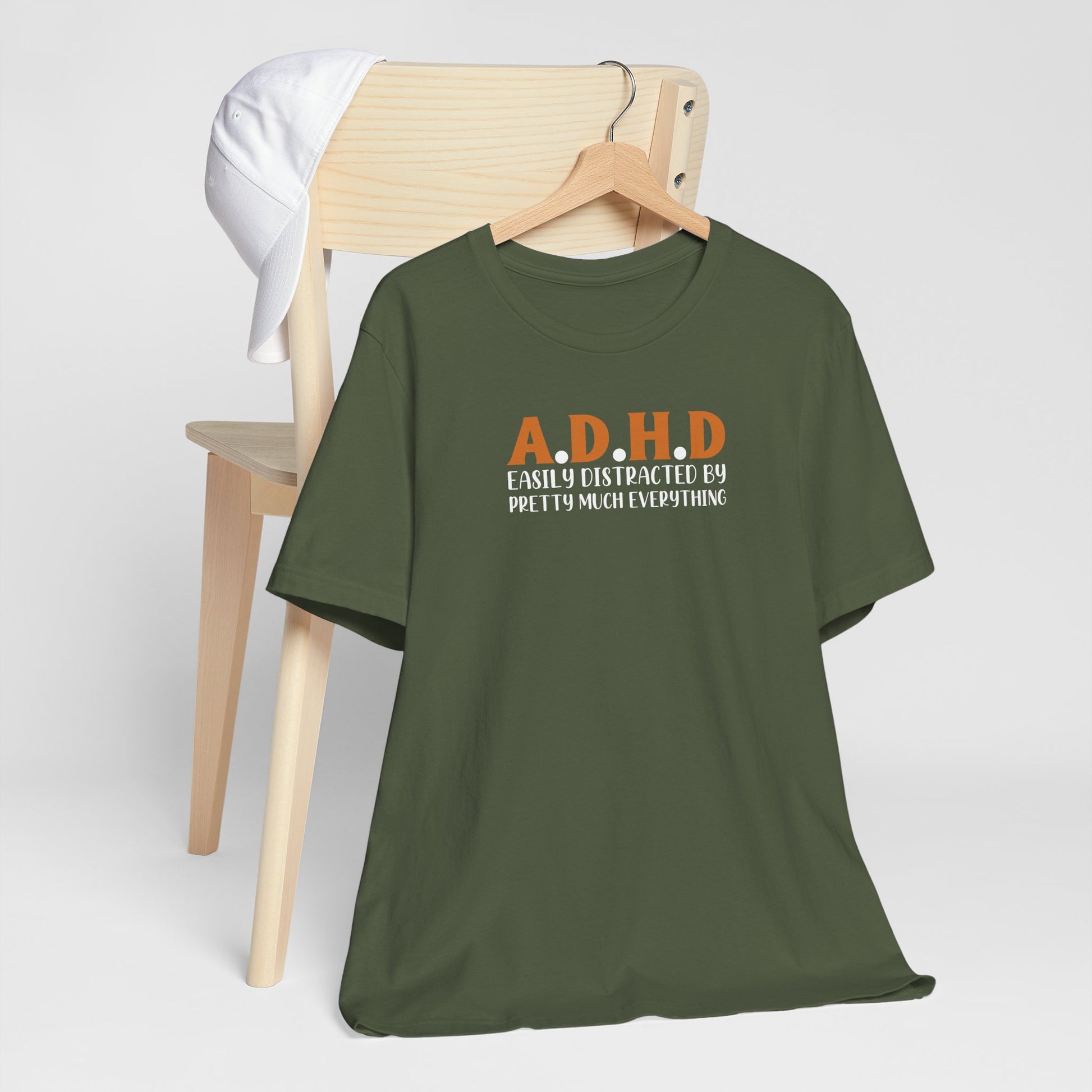 T-Shirt A.D.H.D Easily Distracted – Funny ADHD T Shirt for Teens & Adults