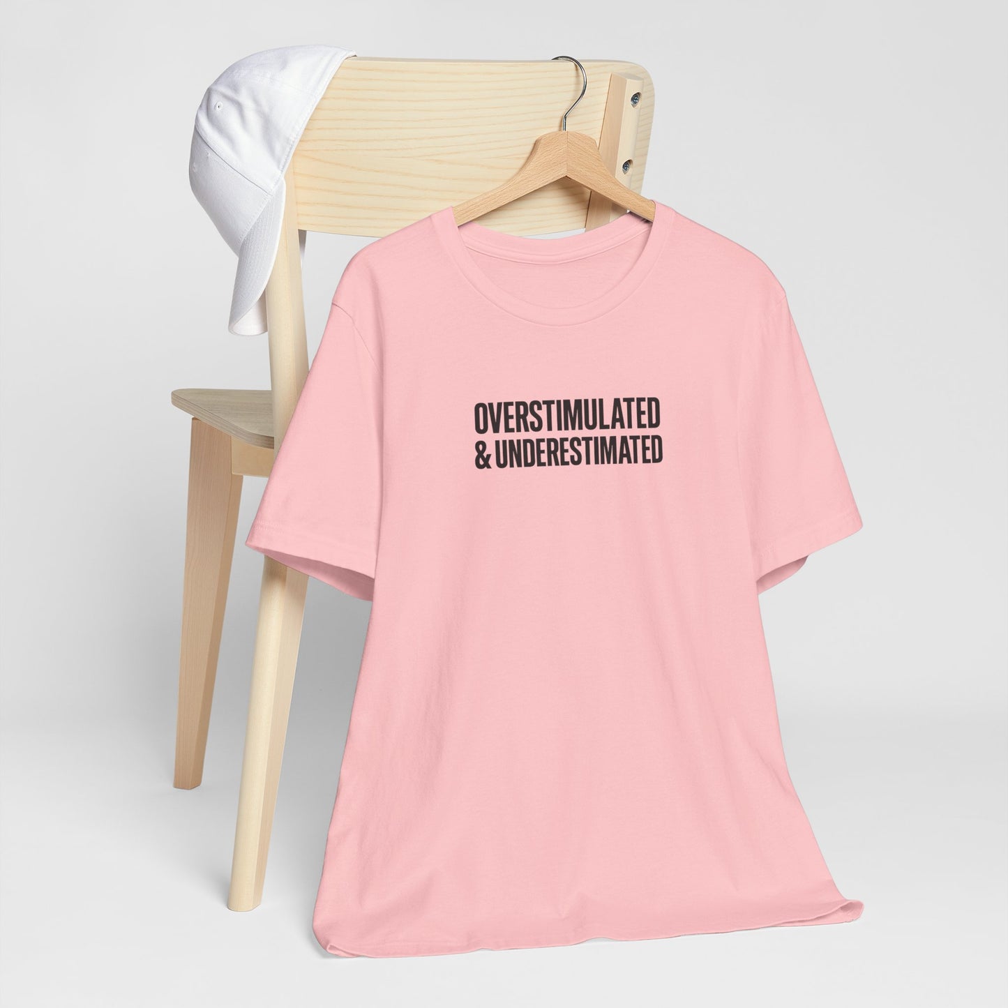 T-Shirt OVERSTIMULATED & UNDERESTIMATED ADHD Minimalist Graphic T-Shirt