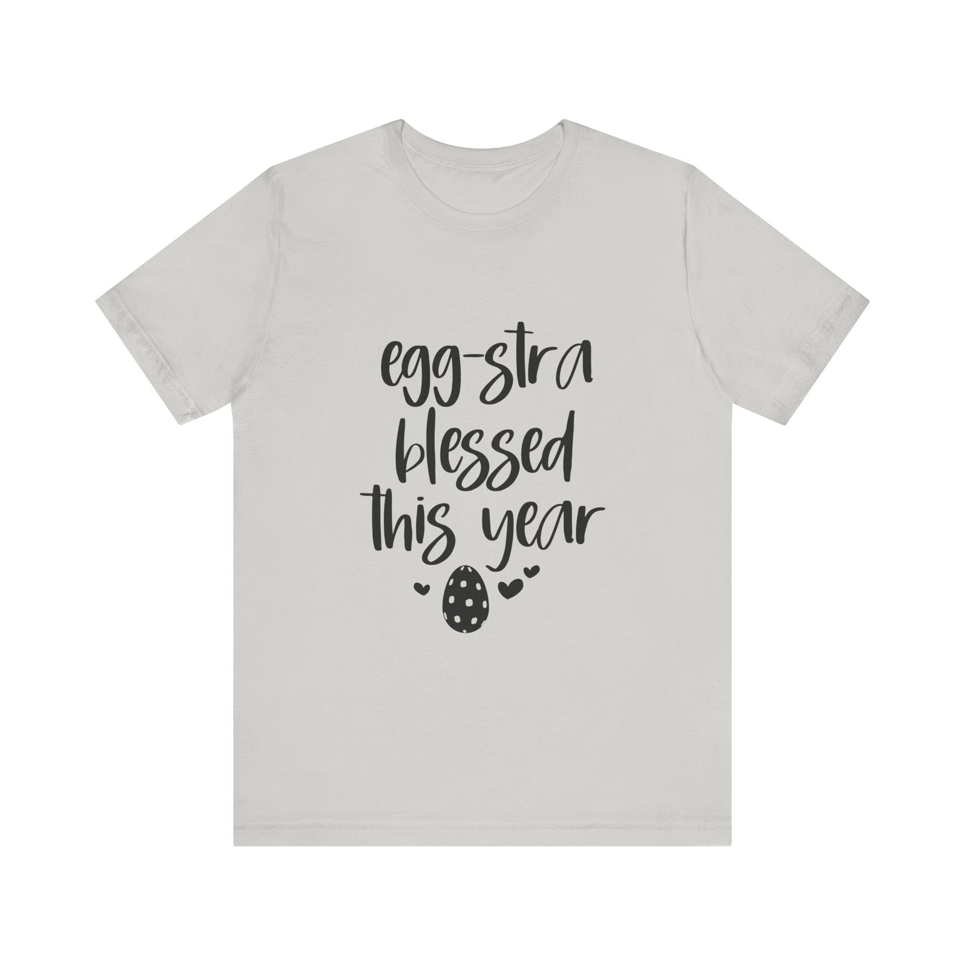 Silver Faith-Based Easter Shirt – Eggstra Blessed This Year Tee