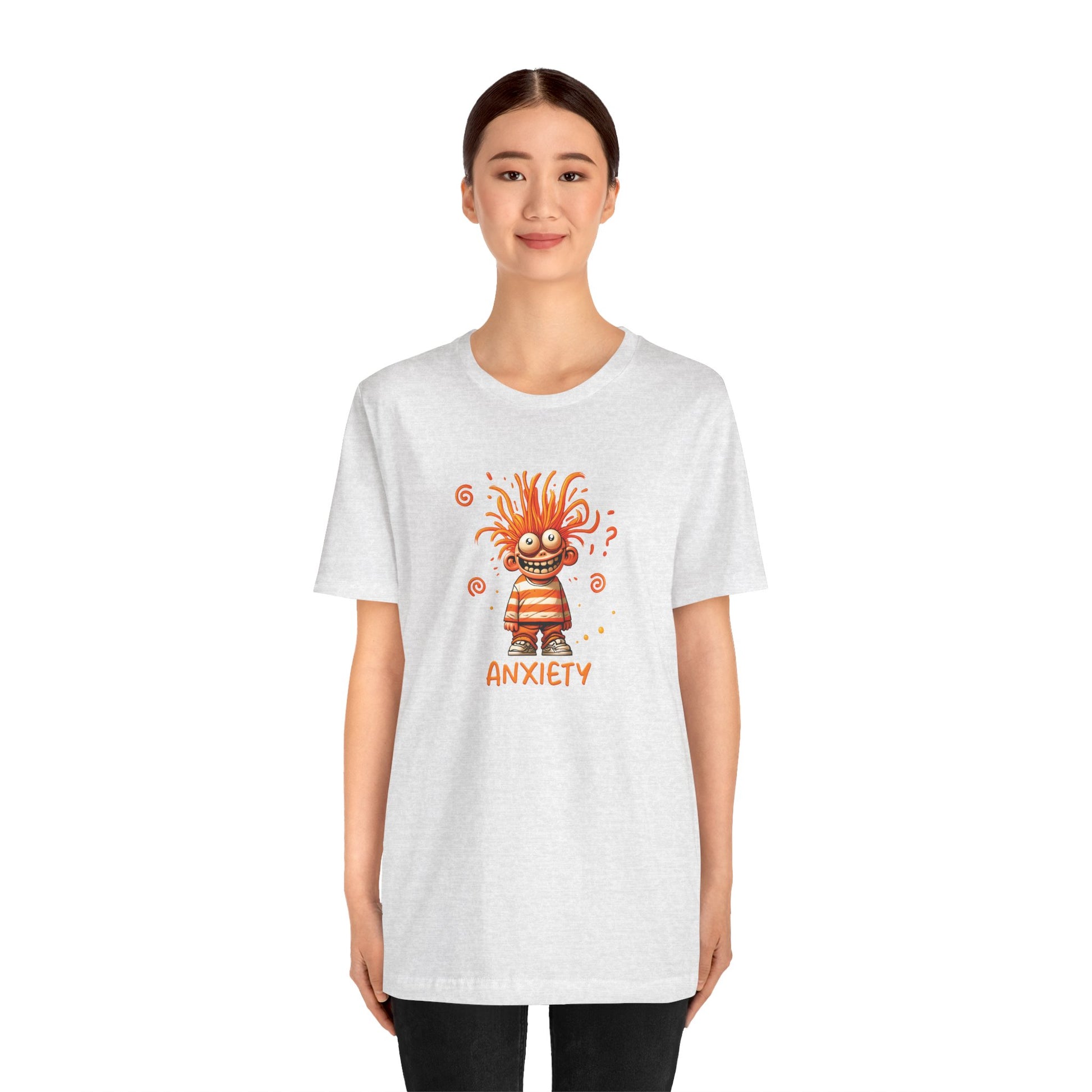 T-Shirt ANXIETY Cartoon Funny Anxiety Shirt — Mental Health Graphic Tee