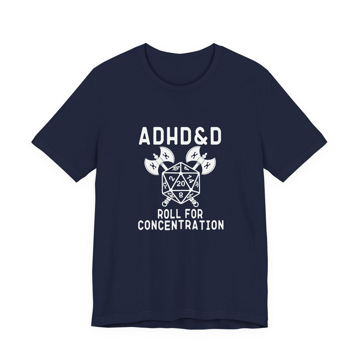 T-Shirt ADHD&D T-Shirt – Funny ADHD Gaming Shirt with Dice and Axes