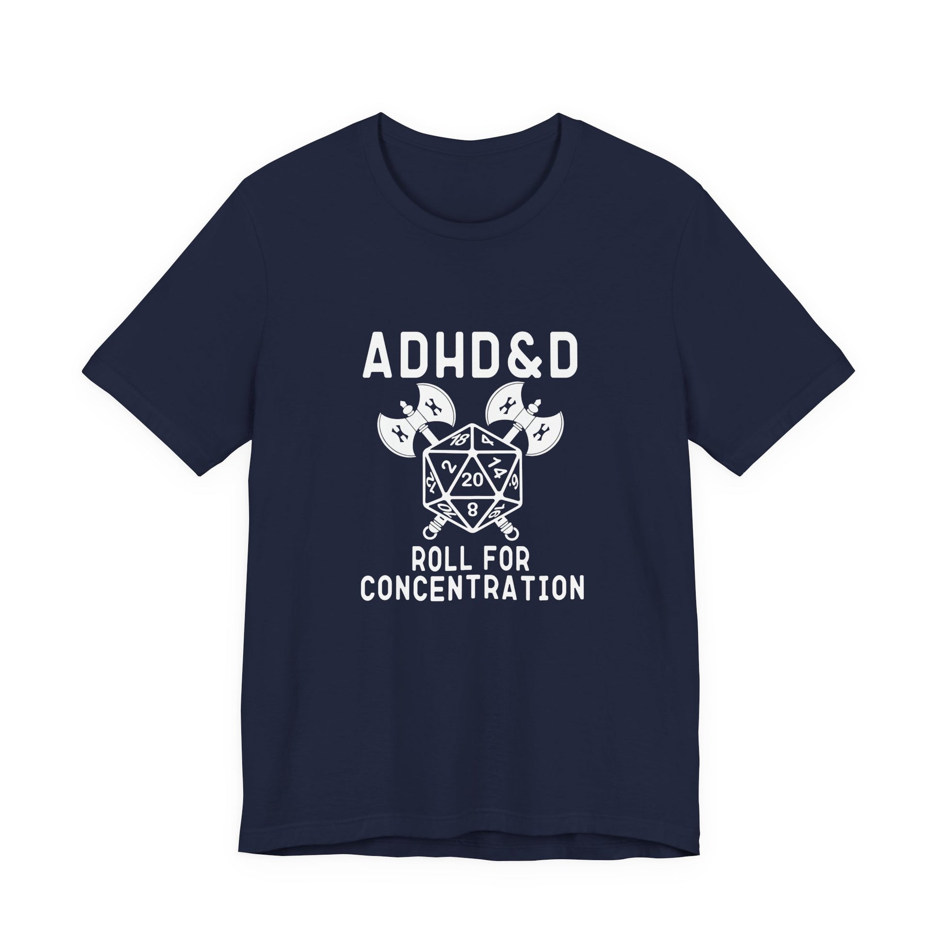 T-Shirt ADHD&D T-Shirt – Funny ADHD Gaming Shirt with Dice and Axes