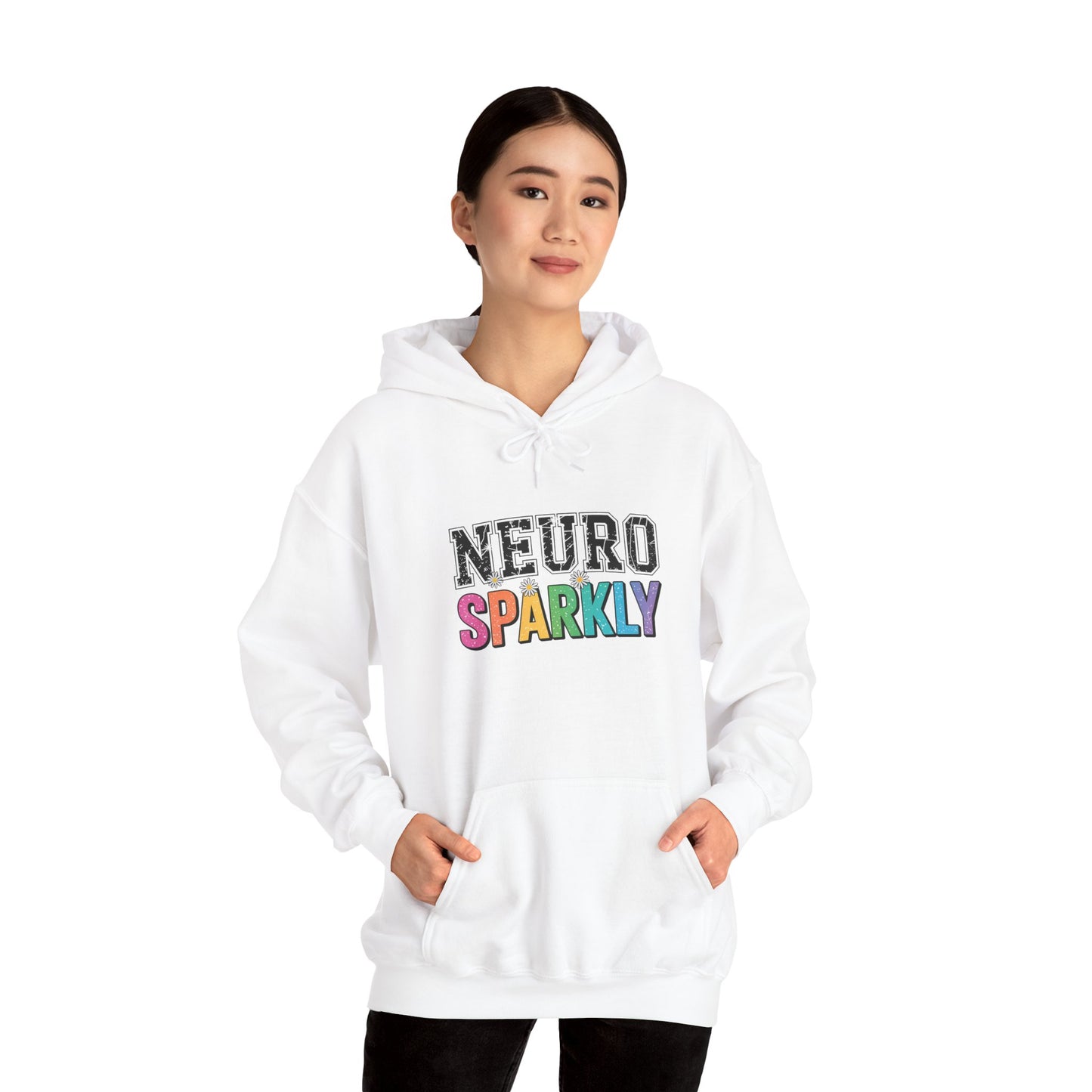 NEURO SPARKLY Autism Hoodie – Bold Varsity Floral Graphic Hoodie