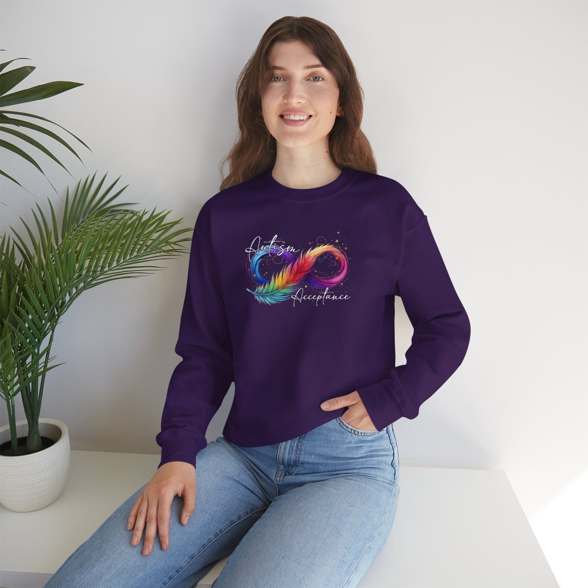 Sweatshirt Autism Acceptance Sweatshirt with Neurodiversity Symbol
