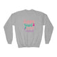 Sport Grey Bunny Kisses & Easter Wishes Sweatshirt | Cute Easter Sweatshirt for Kids