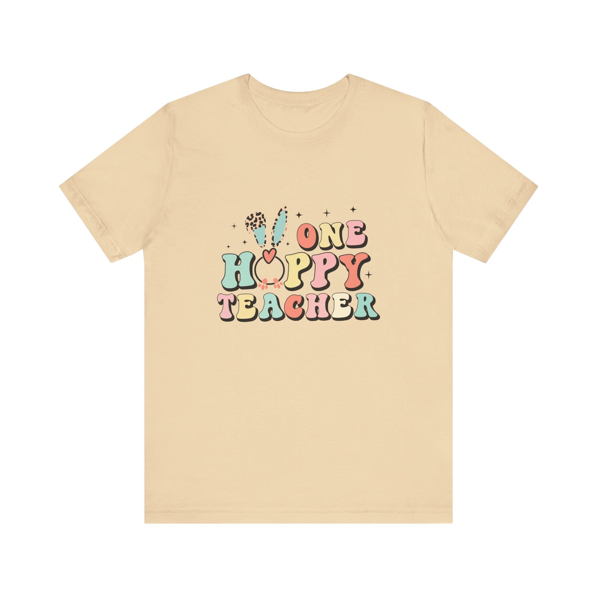 Soft Cream Teacher Easter Shirt – One Hoppy Teacher Bunny Tee