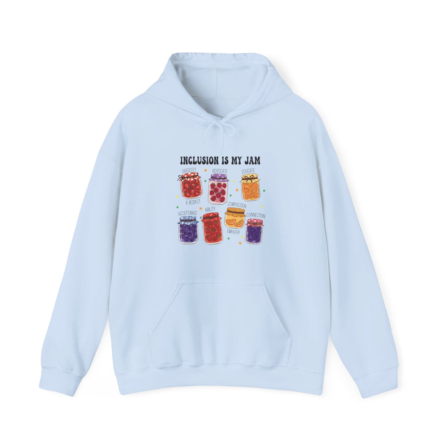 INCLUSION IS MY JAM Hoodie – Colorful Inclusion Awareness Hoodie