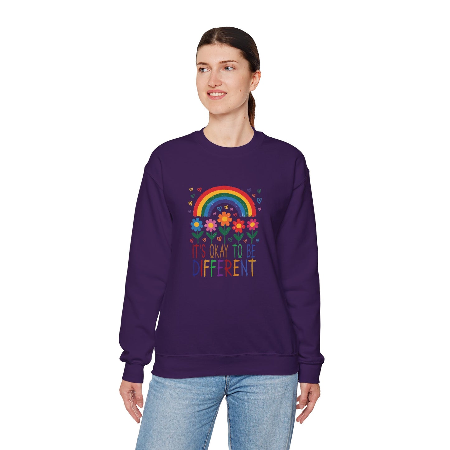 Sweatshirt It's Okay to Be Different Rainbow Autism Awareness Sweatshirt