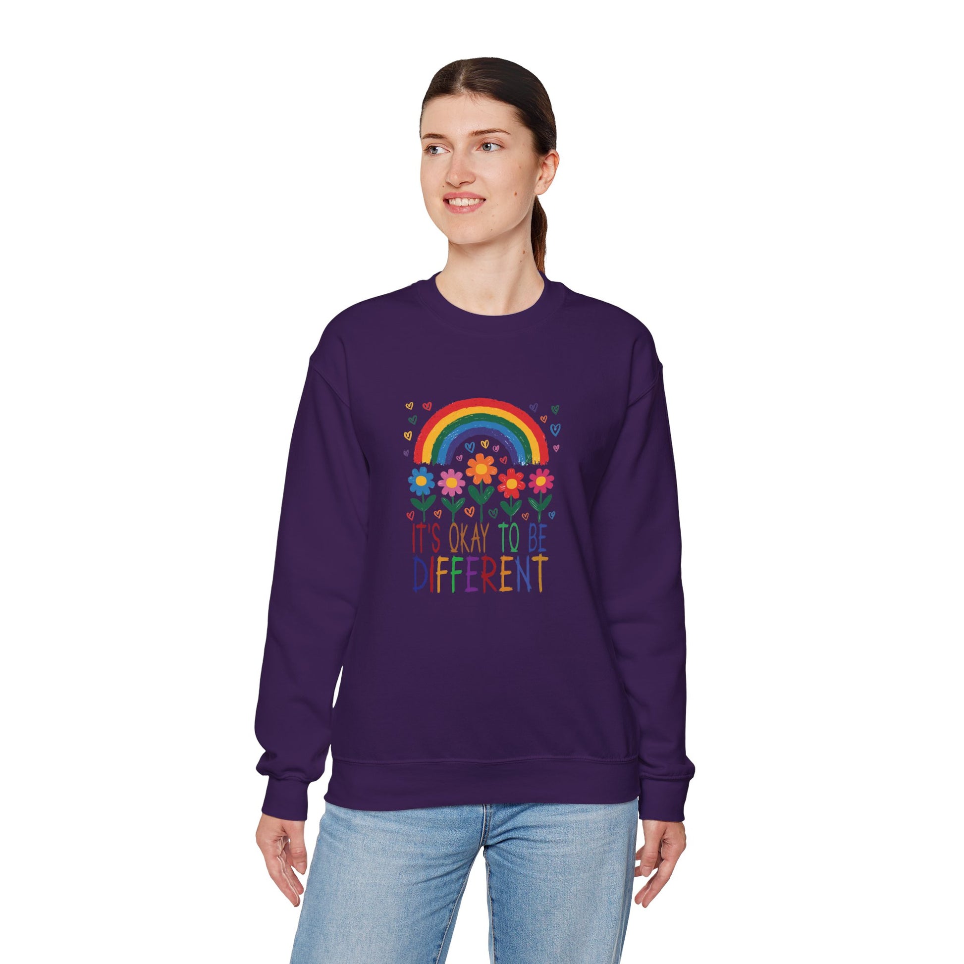 Sweatshirt It's Okay to Be Different Rainbow Autism Awareness Sweatshirt