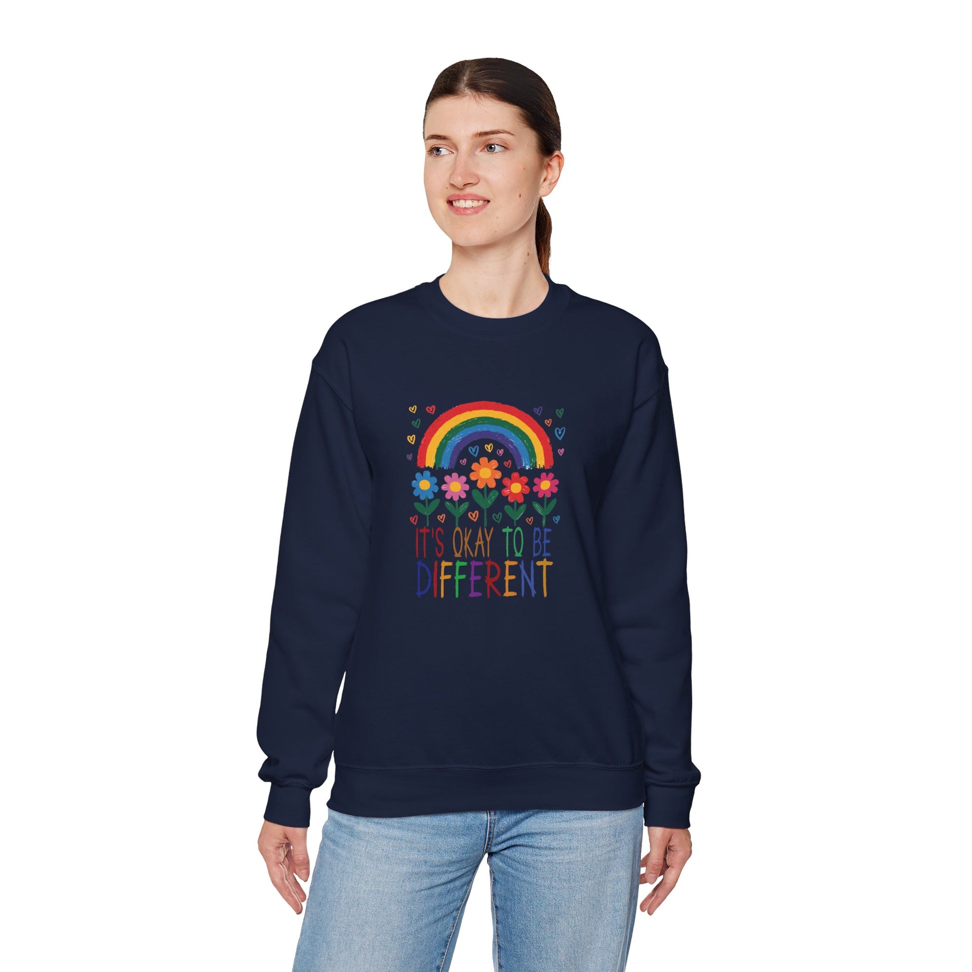 Sweatshirt It's Okay to Be Different Rainbow Autism Awareness Sweatshirt