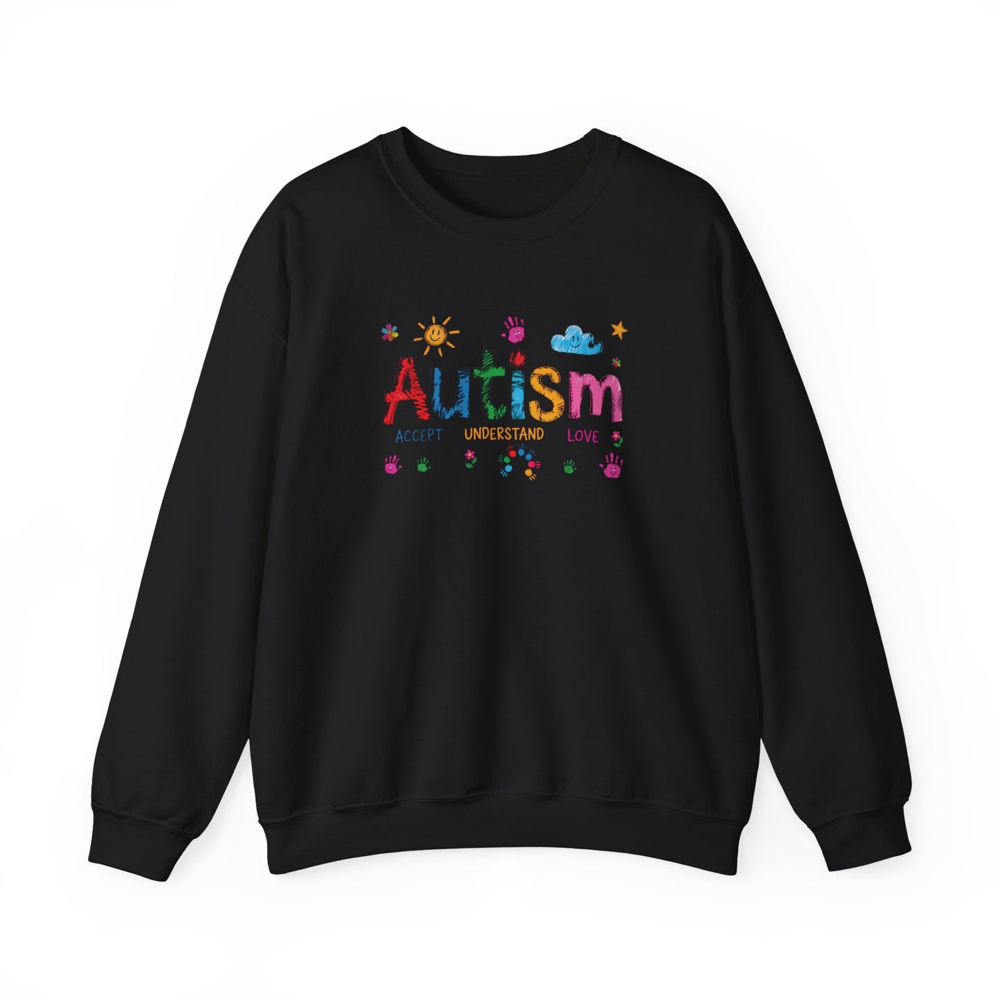 Sweatshirt Accept Understand Love Autism Sweatshirt with Playful Design