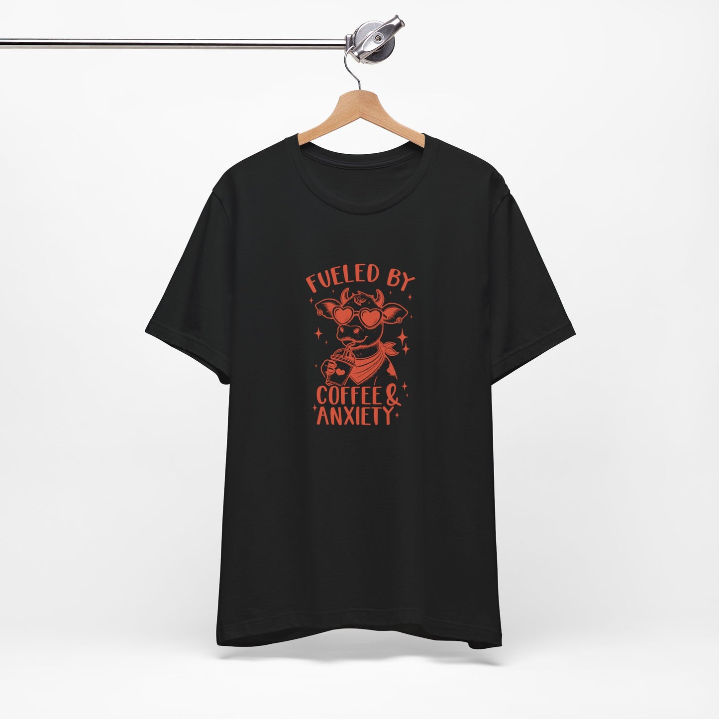 T-Shirt Fueled by Coffee and Anxiety – Funny Women's Anxiety T-shirt