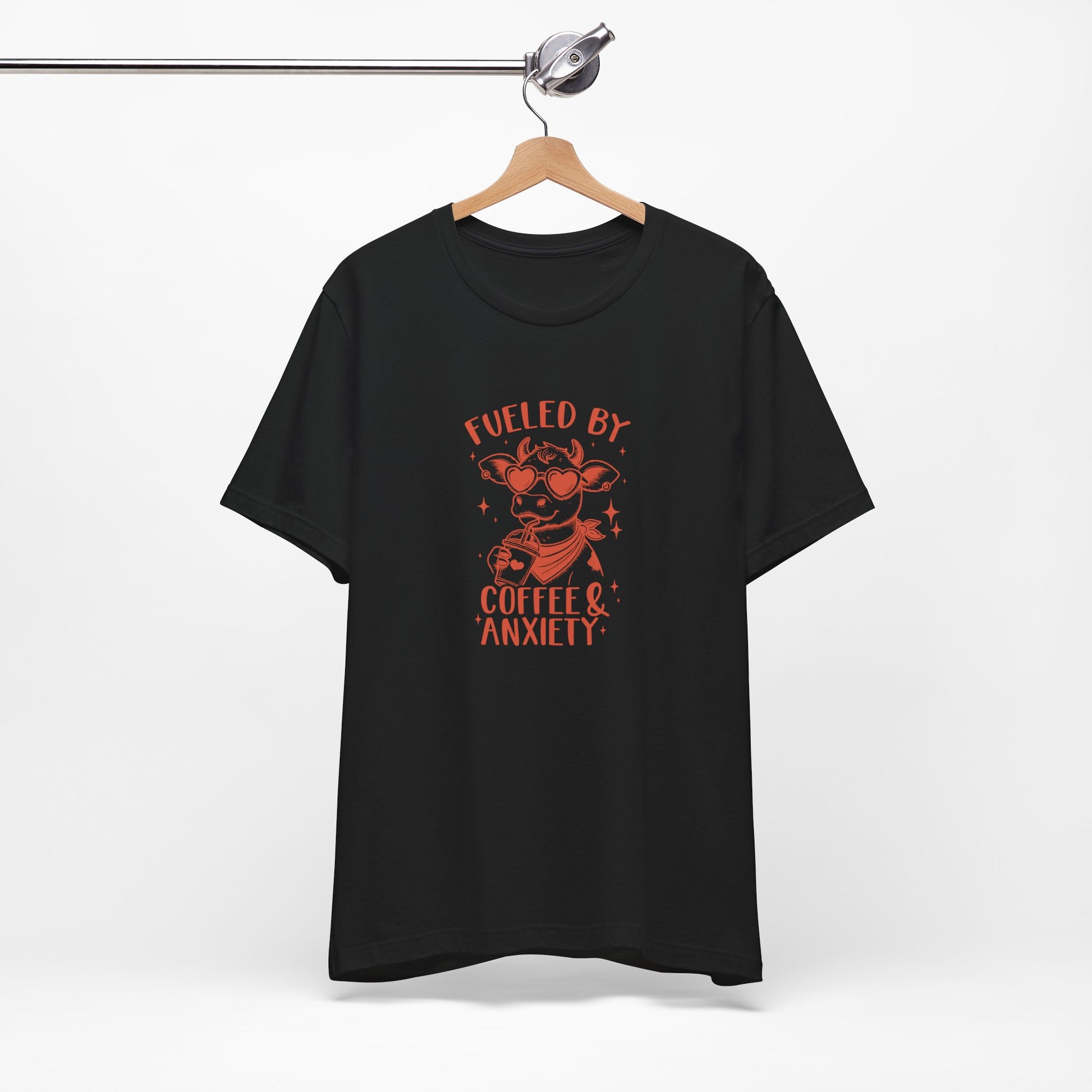 T-Shirt Fueled by Coffee and Anxiety – Funny Women's Anxiety T-shirt
