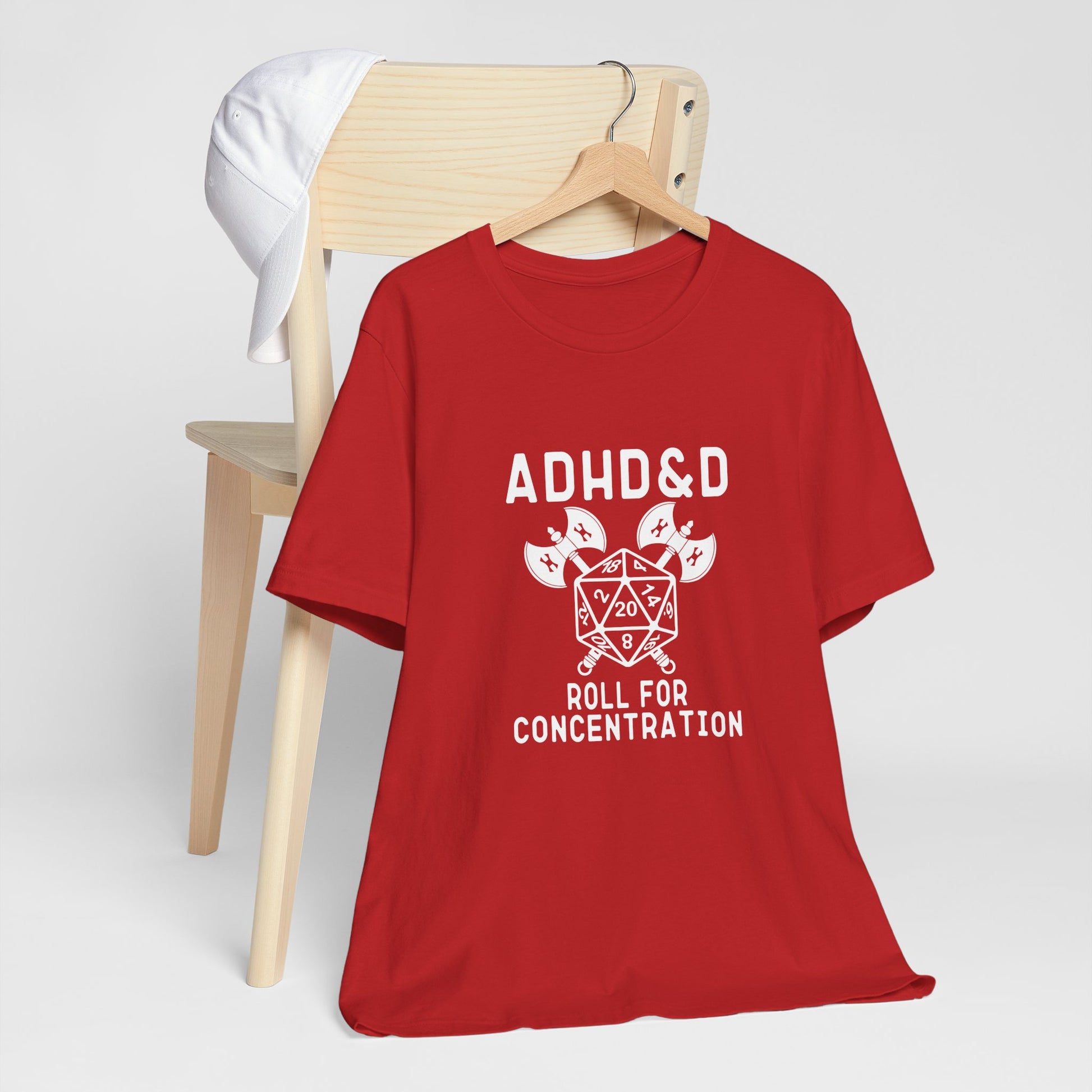 T-Shirt ADHD&D T-Shirt – Funny ADHD Gaming Shirt with Dice and Axes