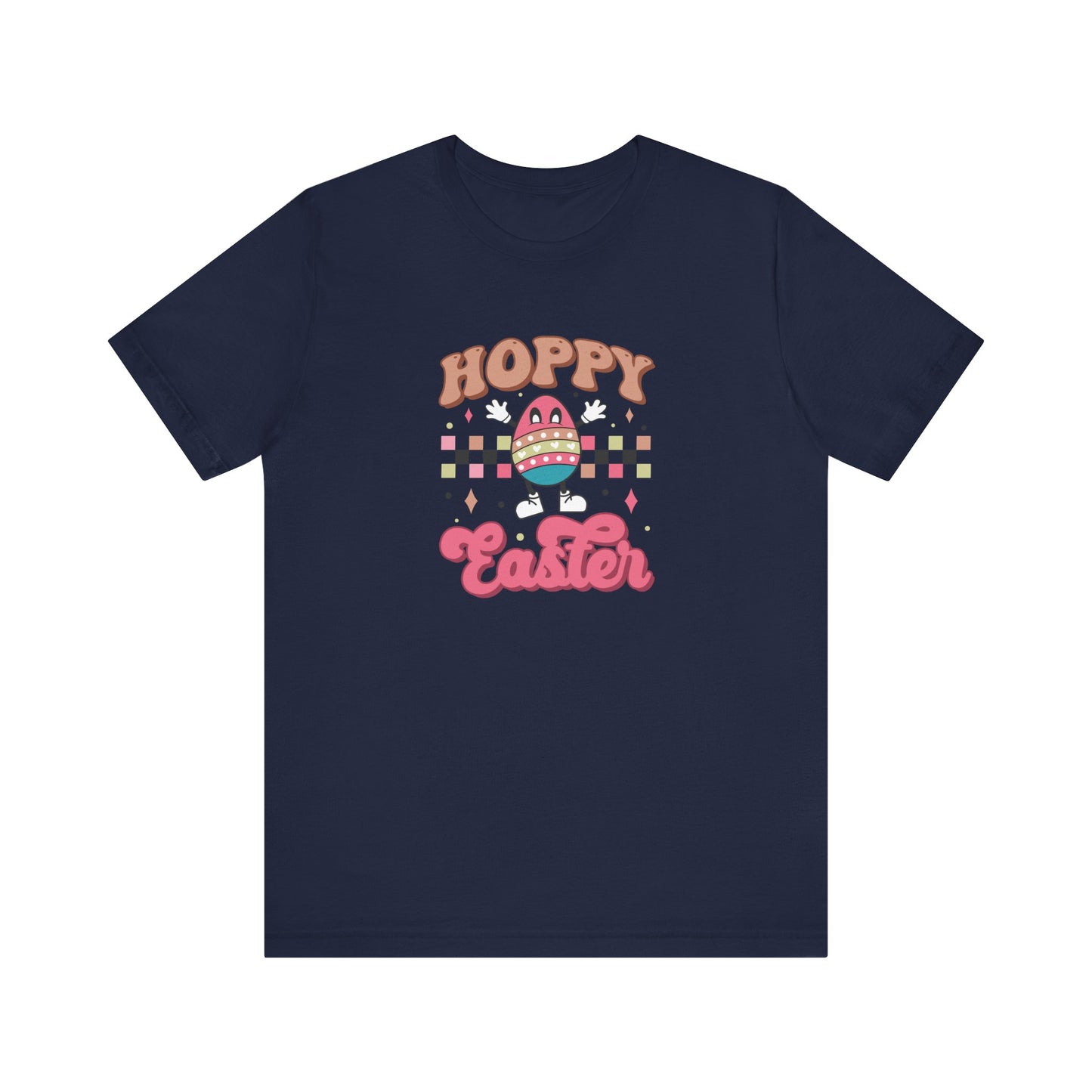 Navy Pop Culture Easter Shirt – Hoppy Easter Tee for Women