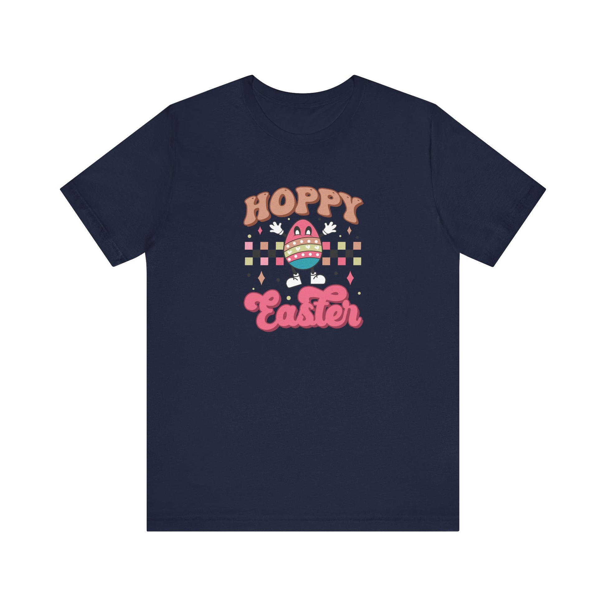Navy Pop Culture Easter Shirt – Hoppy Easter Tee for Women