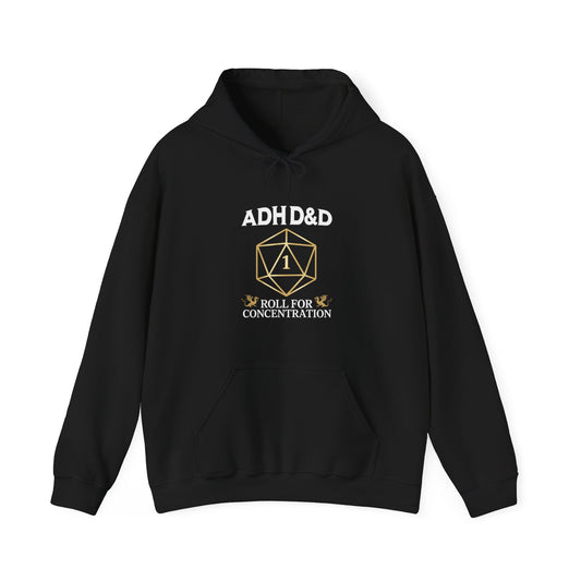 Hoodie ADHD&D Roll for Concentration Hoodie – Funny ADHD Graphic Hoodie