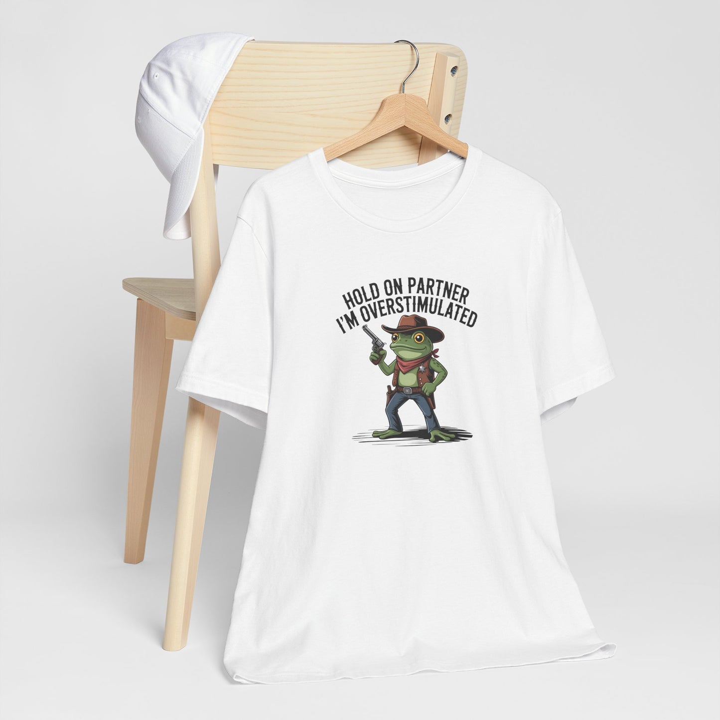 T-Shirt HOLD ON PARTNER I'M OVERSTIMULATED – Funny ADHD T-shirt