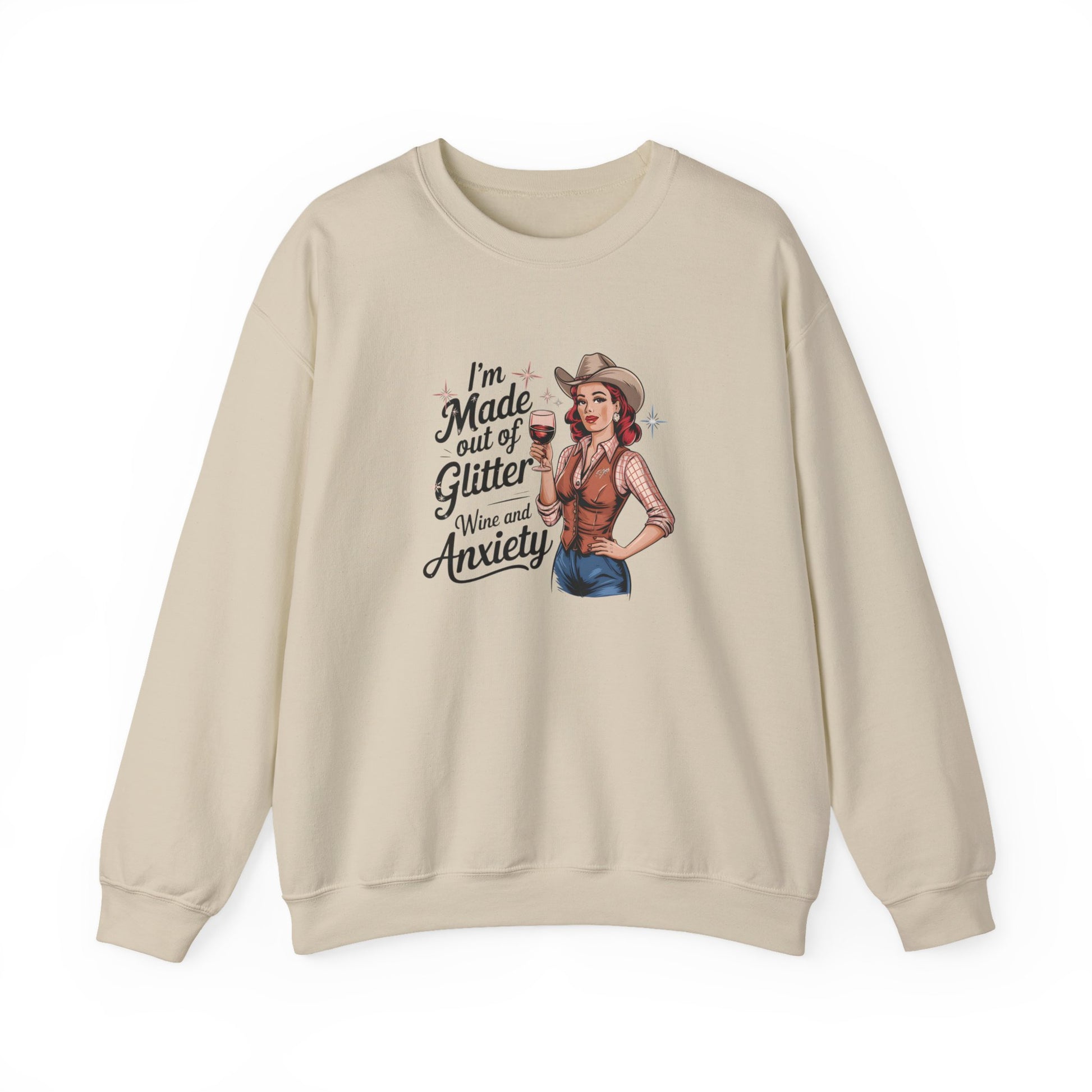 Sweatshirt I'm Made out of Glitter Wine and Anxiety – Anxious Sweatshirt for Women