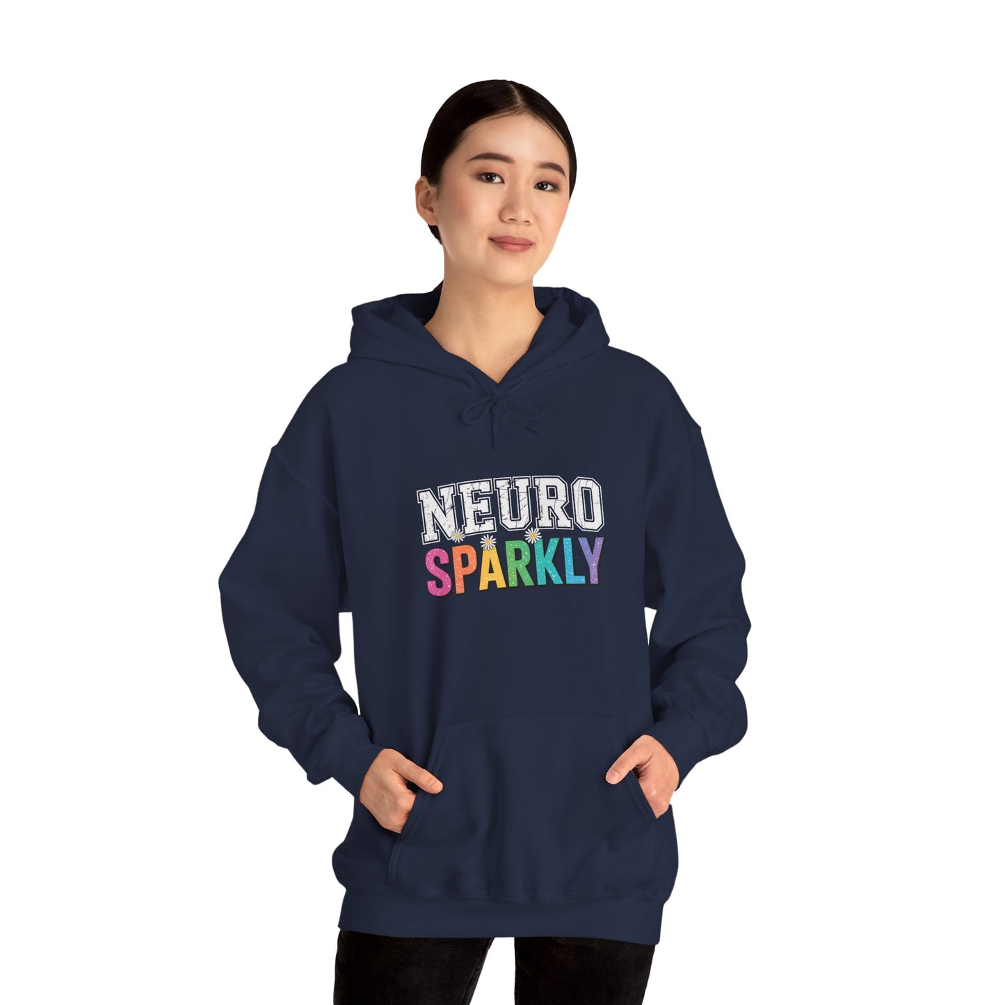 NEURO SPARKLY Autism Hoodie – Bold Varsity Floral Graphic Hoodie