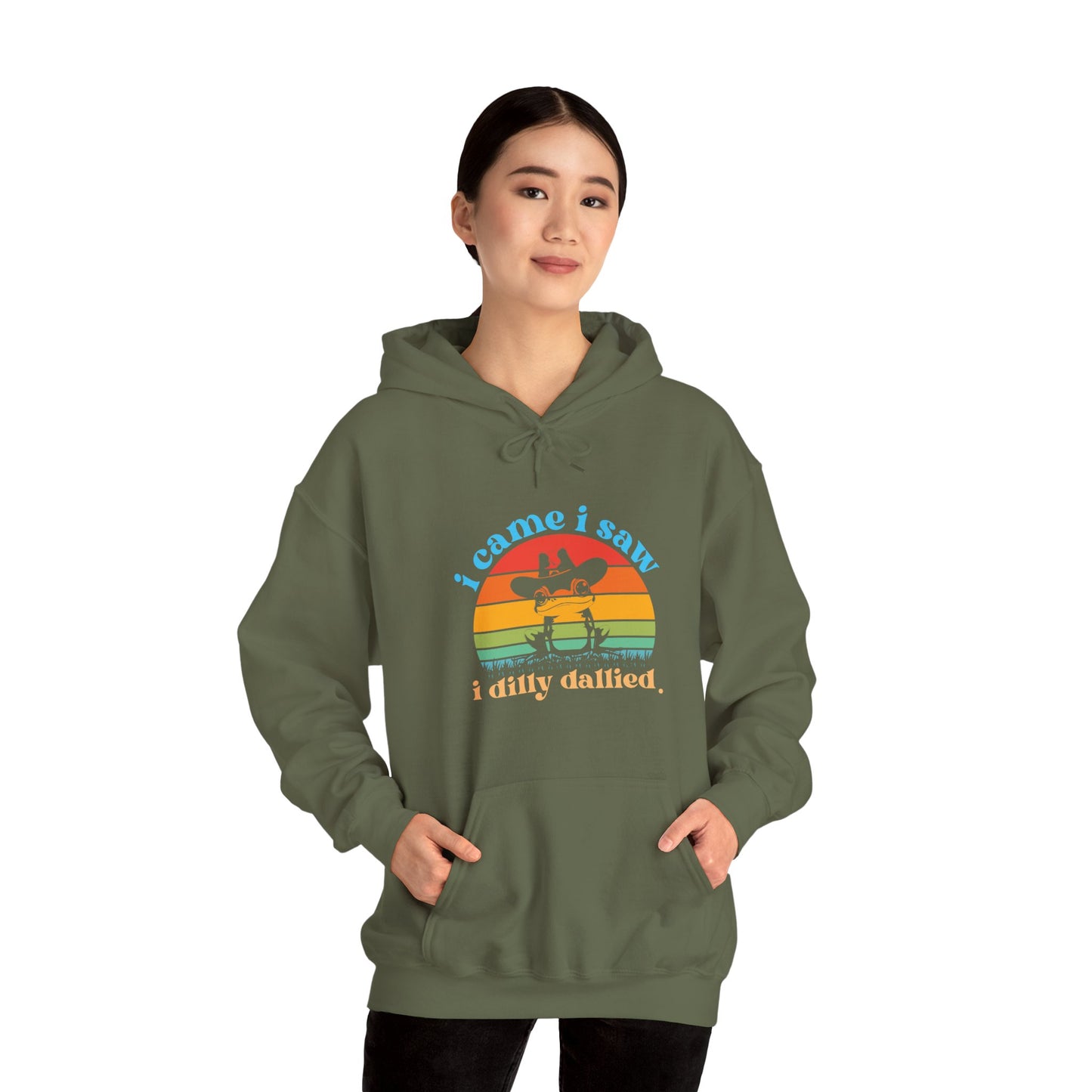 Hoodie i came i saw i dilly dallied Hoodie – Funny ADHD Frog Hoodie