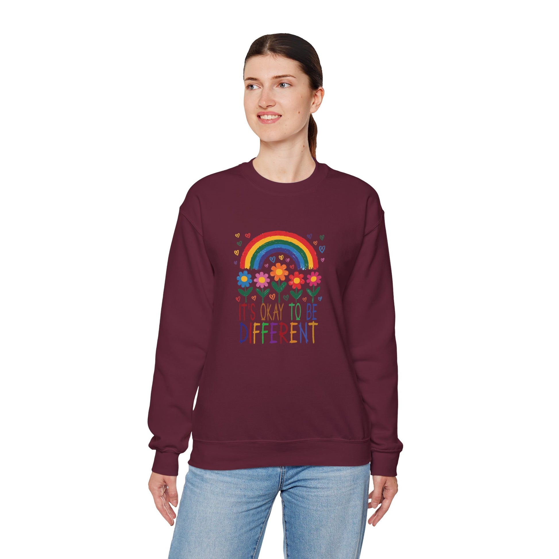 Sweatshirt It's Okay to Be Different Rainbow Autism Awareness Sweatshirt