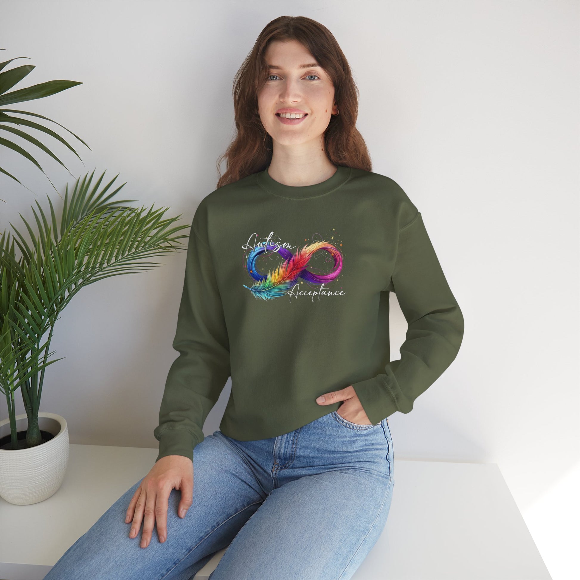 Sweatshirt Autism Acceptance Sweatshirt with Neurodiversity Symbol