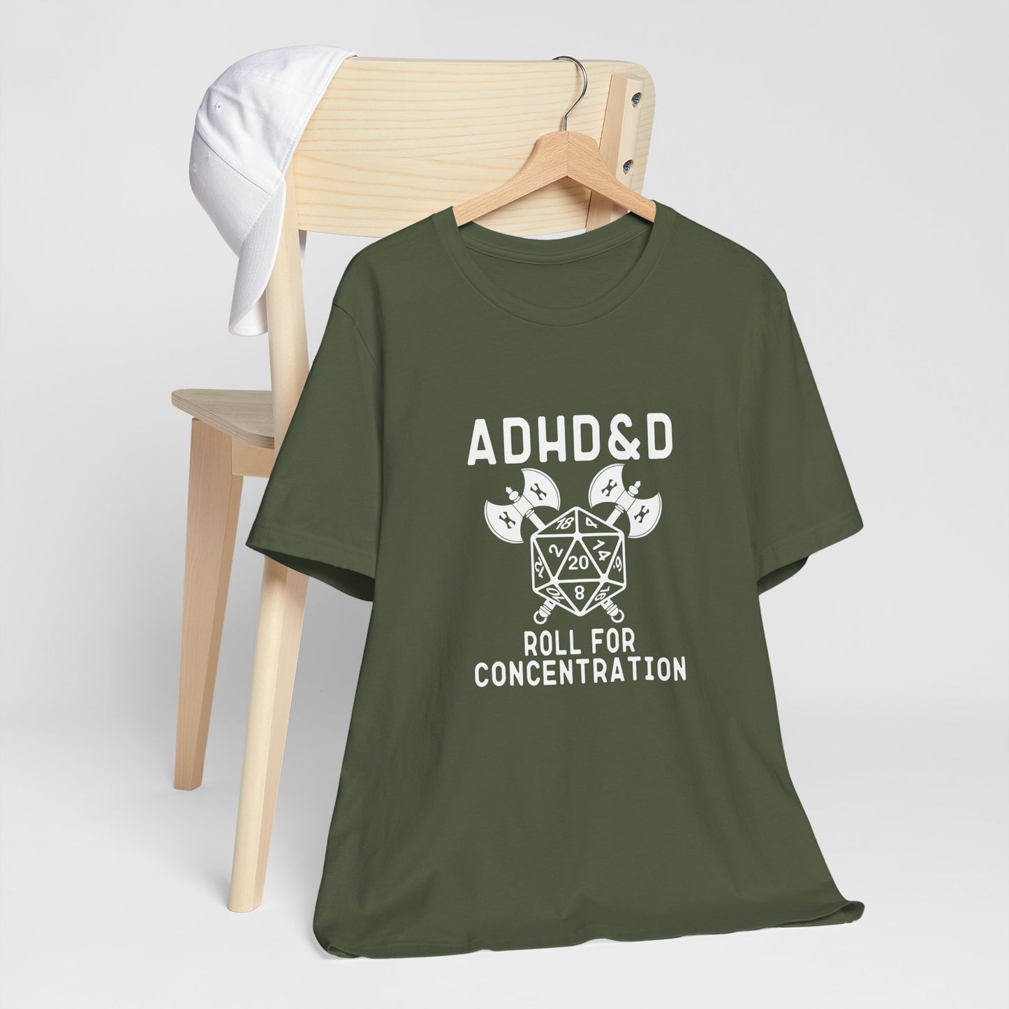 T-Shirt ADHD&D T-Shirt – Funny ADHD Gaming Shirt with Dice and Axes