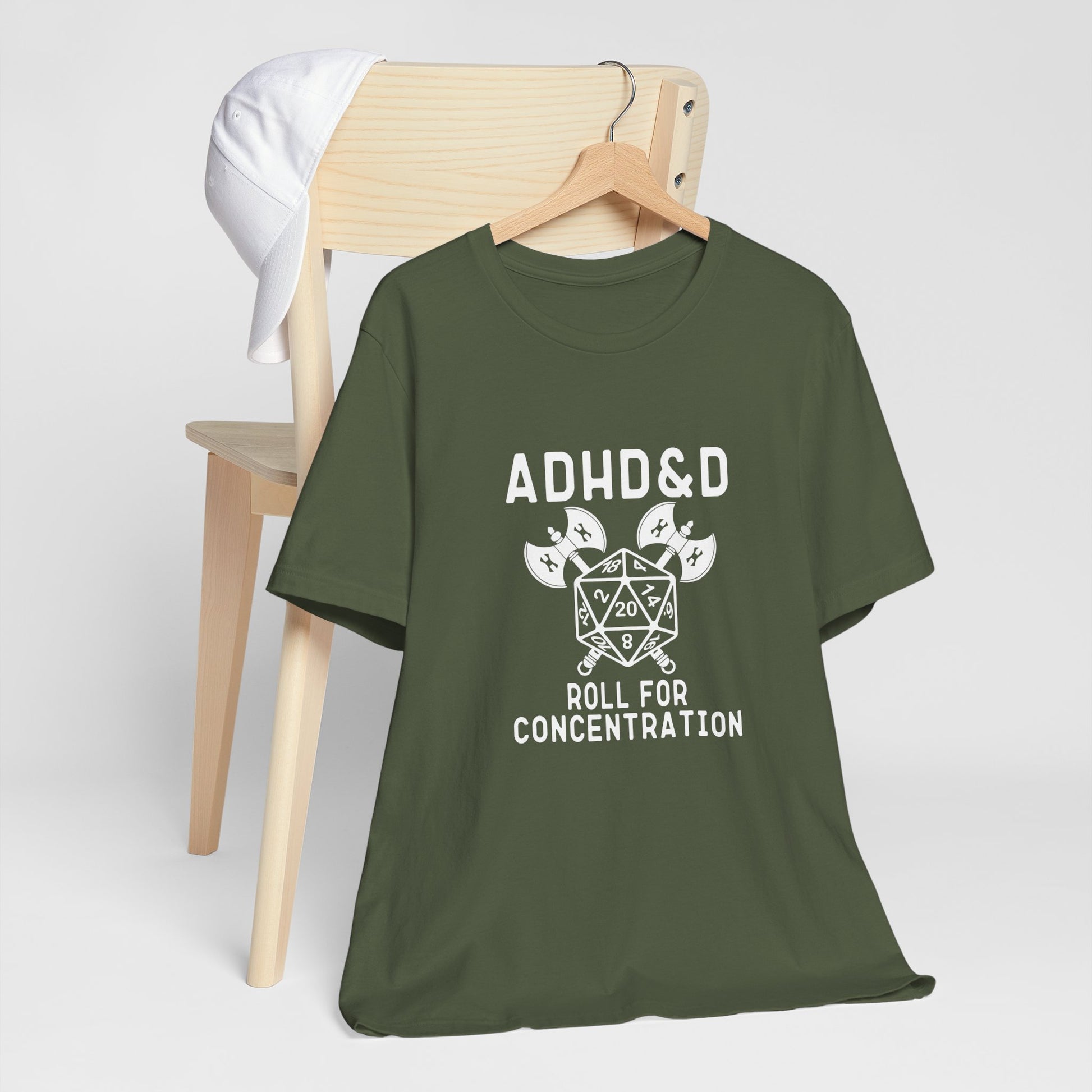 T-Shirt ADHD&D T-Shirt – Funny ADHD Gaming Shirt with Dice and Axes